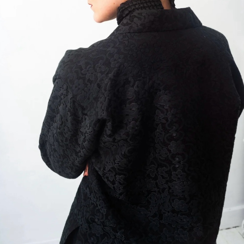 VTG 90’s Issey Miyake Black Jacket Size 3 Flower and Demon Print - Picture 7 of 15
